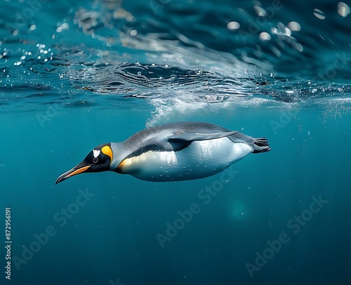 A close up view of penguin in the water