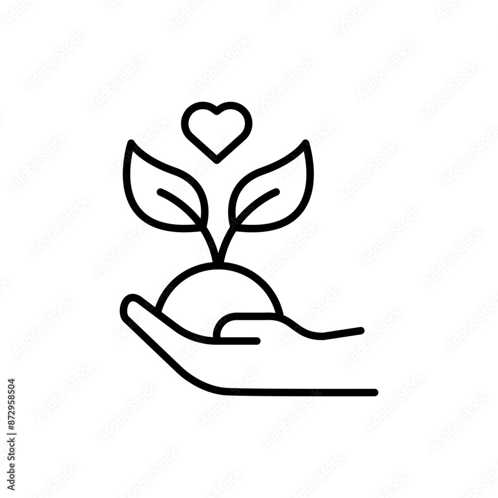 Love plant outline icons, minimalist vector illustration ,simple transparent graphic element .Isolated on white background Love plant outline icons, minimalist vector illustration ,simple transparent graphic element .Isolated on white background