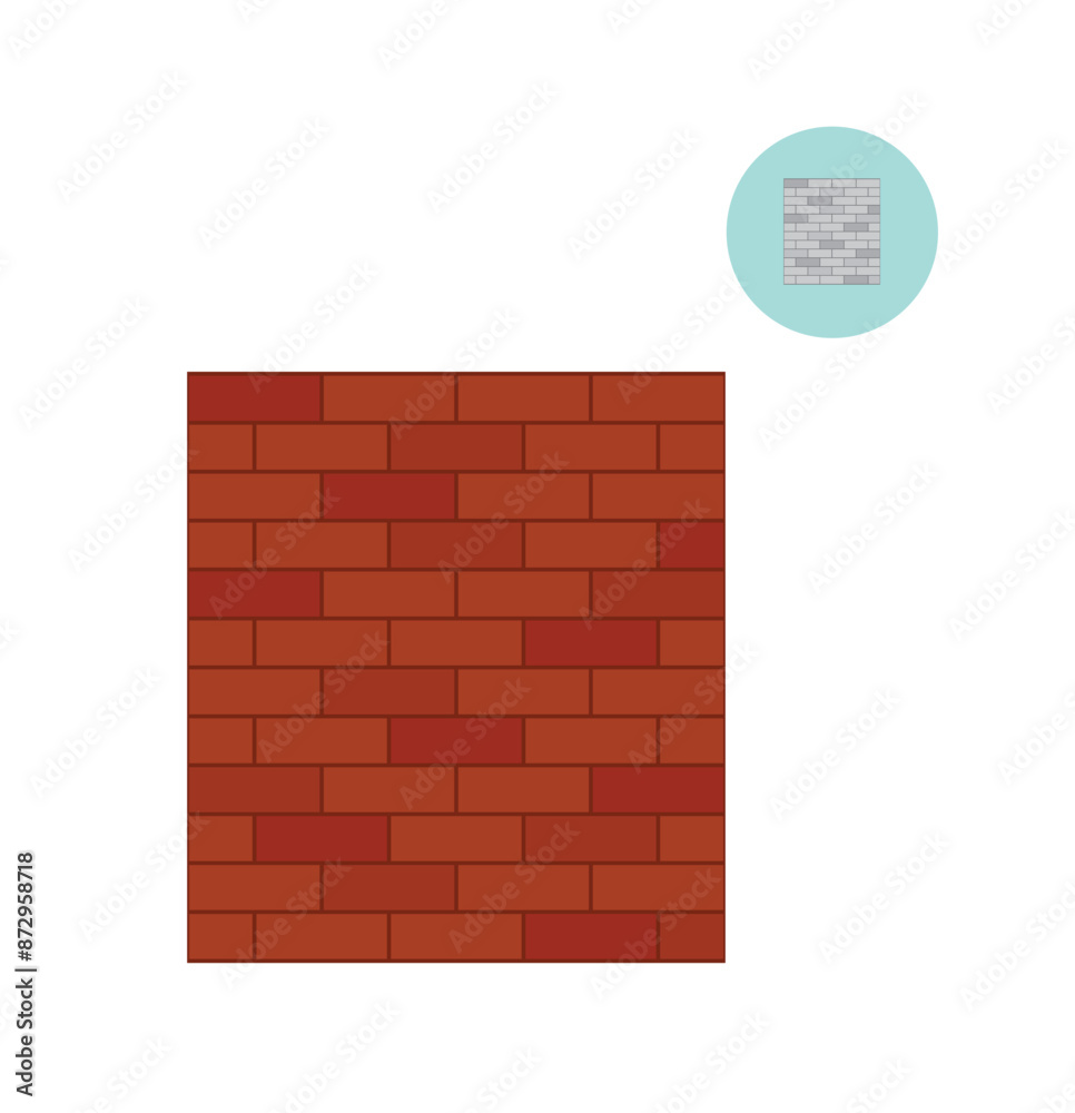 Brick Wall Isolated on White. Construction and architecture details concept vector Brick Wall Isolated on White. Construction and architecture details concept vector