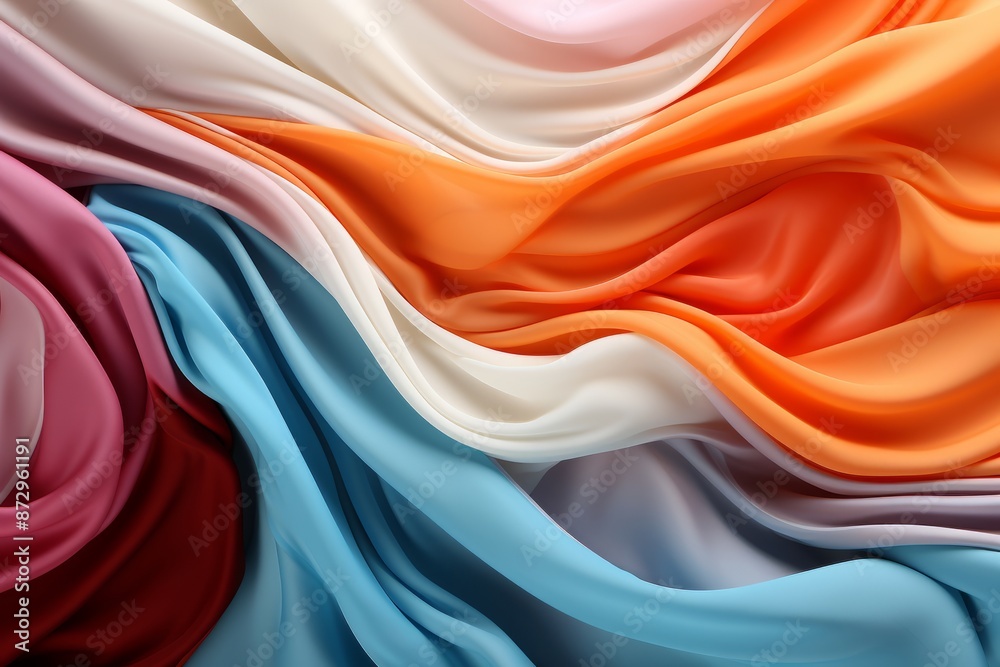 Obraz premium Colorful silk fabric waves creating a vibrant pattern