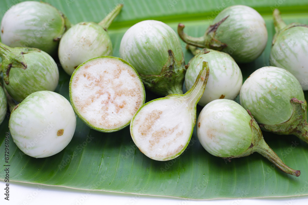 Thai green eggplant, fresh organic vegetables Thai green eggplant, fresh organic vegetables