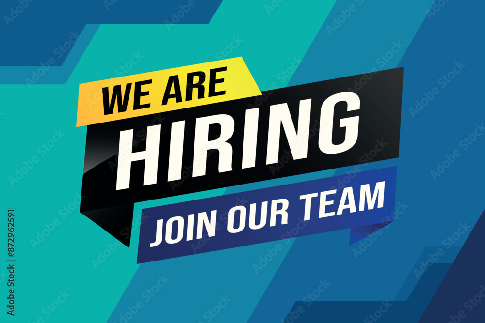 Obraz premium we are hiring join our team poster banner graphic design icon logo sign symbol social media website coupon