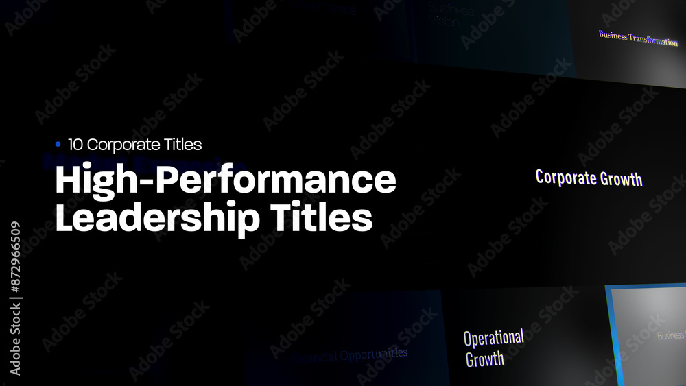 High Performance Leadership Titles | 10 Motion Titles with Control ...
