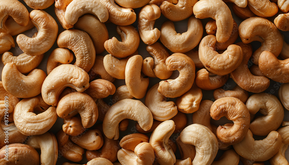 Many tasty cashew nuts as background, top view Many tasty cashew nuts as background, top view