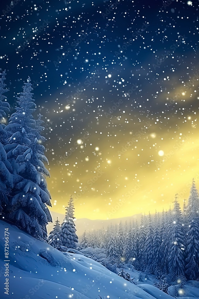 Naklejka premium background for winter with newly rising sun with generative ai