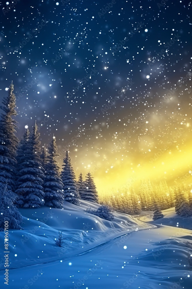 background for winter with newly rising sun with generative ai background for winter with newly rising sun with generative ai
