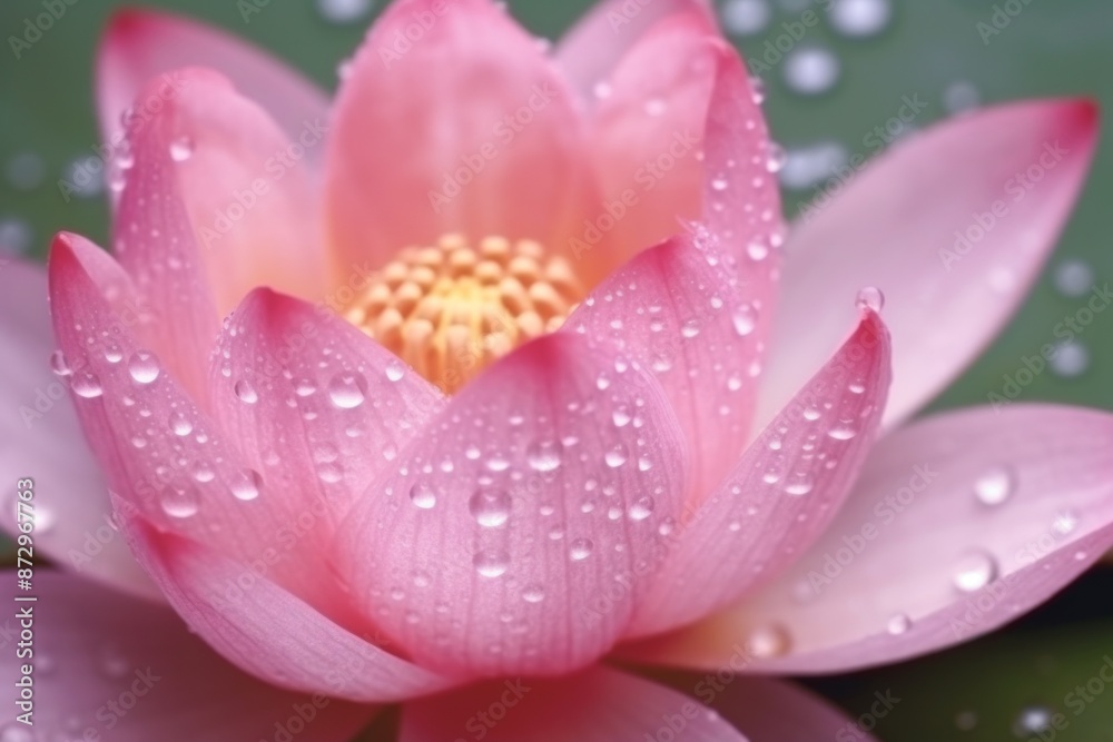 Pink Lotus Blossom with Dew Drops Pink Lotus Blossom with Dew Drops