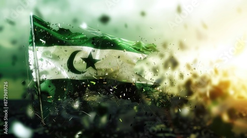 14 August Poster, Independence Day of Pakistan, 3D illustration. photography 