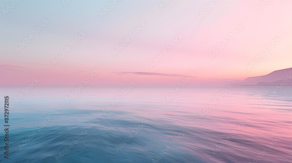 Obraz premium Pink Sunset Over Ocean