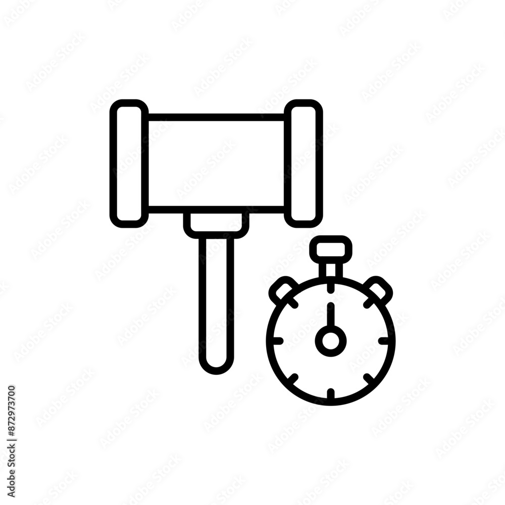 Auction timer outline icons, minimalist vector illustration ,simple transparent graphic element .Isolated on white background Auction timer outline icons, minimalist vector illustration ,simple transparent graphic element .Isolated on white background