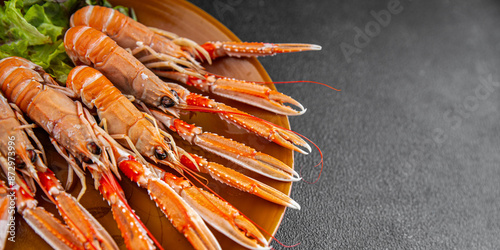 Quadro em tela langoustine tasty seafood shrimp prawns delicious fresh meal food snack on the t