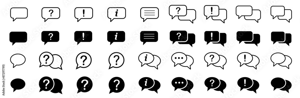 Comment icon speech bubble symbol. Speech bubble collection . Cloud speech bubbles collection. Black speech bubble . Vector illustration Comment icon speech bubble symbol. Speech bubble collection . Cloud speech bubbles collection. Black speech bubble . Vector illustration