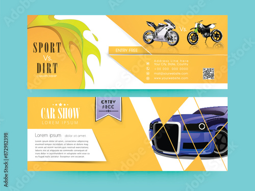 Sports and Dirt Championship Banner or Header Design in Two Options.