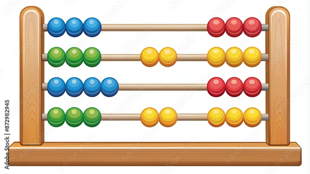 Montessori abacus icon cartoon vector. Wood toy. School math Montessori abacus icon cartoon vector. Wood toy. School math