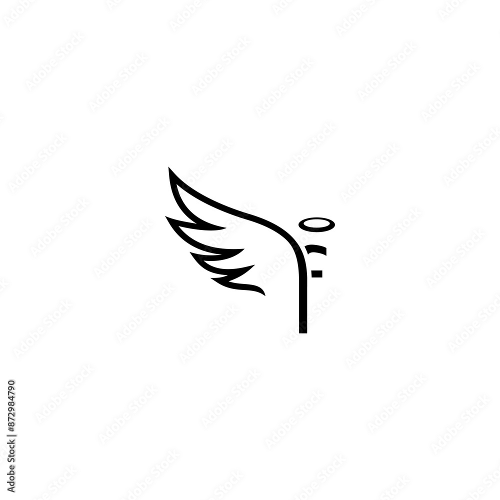 Obraz premium ALPHABET AND NUMBER COMBINING WITH WING OF ANGEL