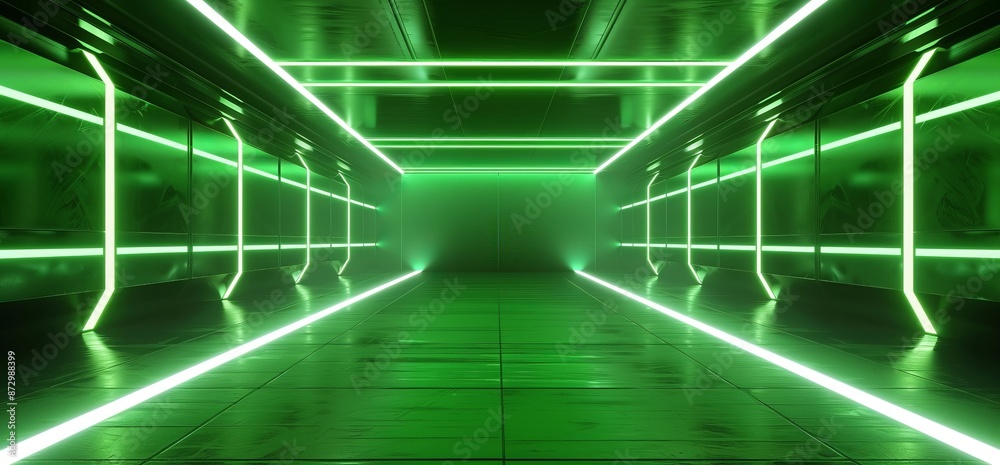 An underground concrete metal construction 3D rendering of a futuristic sci-fi dance club stage showcase with lasers, neon green Pantone colors, and neon blues An underground concrete metal construction 3D rendering of a futuristic sci-fi dance club stage showcase with lasers, neon green Pantone colors, and neon blues