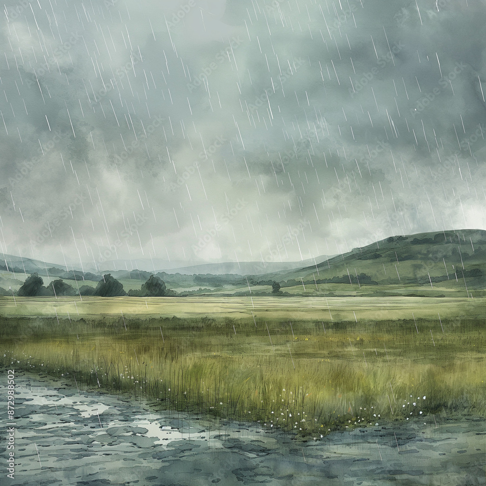 Fototapeta premium rainy countryside