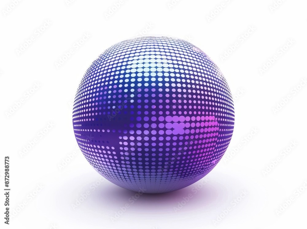 On the isolated white back there is a 3d render of abstract art with a surreal 3d ball or sphere with fractal patterns in neon color gradients of purple and blue on an isolated white surface. On the isolated white back there is a 3d render of abstract art with a surreal 3d ball or sphere with fractal patterns in neon color gradients of purple and blue on an isolated white surface.