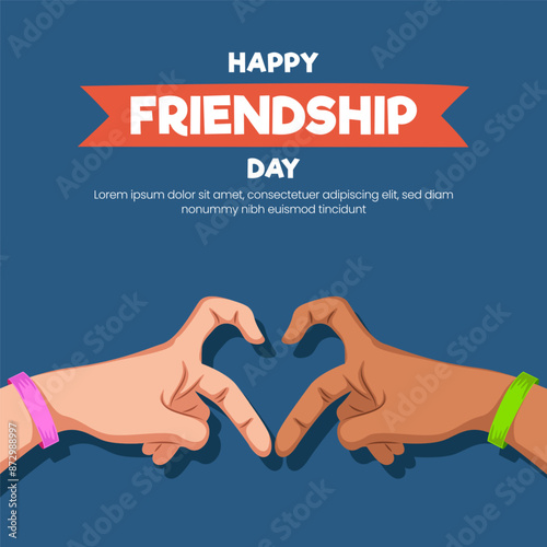 Hands of white and black human people forming heart meaning love background for friendship day