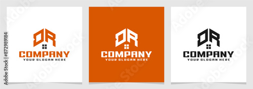 Letter DR Home Real Estate Modern Logo Vector , Initial House Property Business Design