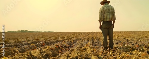 Lone Farmer Inspecting Dehy...