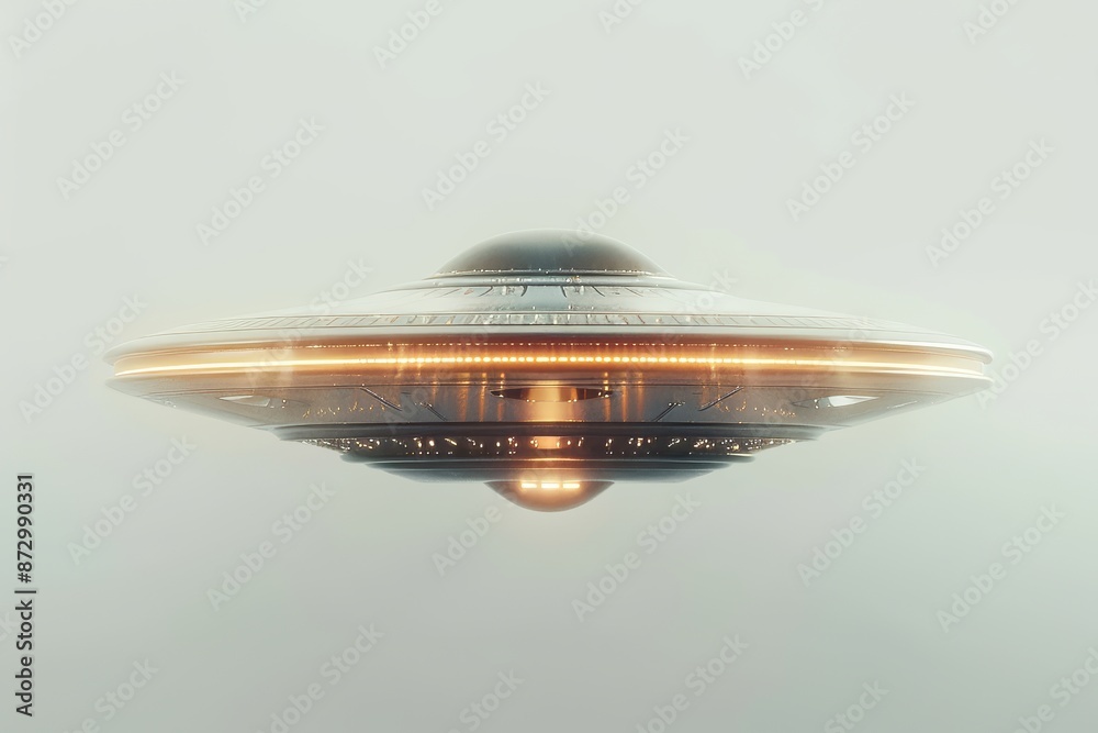 An alien spaceship called an UFO, a transparent background and a cutout in png file, stock illustration image for a computer An alien spaceship called an UFO, a transparent background and a cutout in png file, stock illustration image for a computer