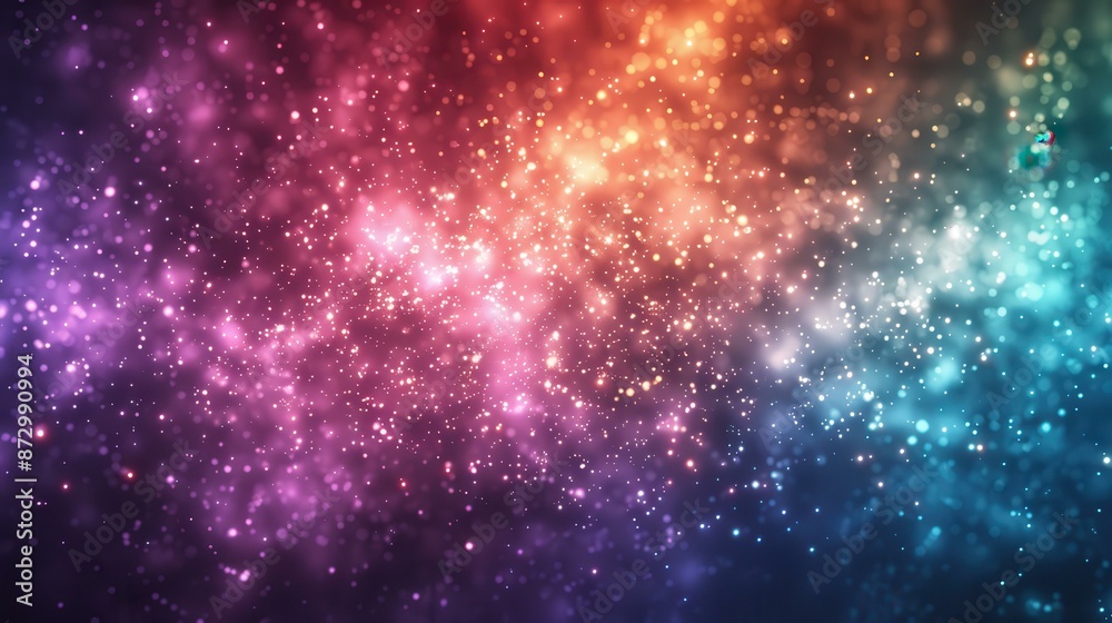 Fototapeta premium A vibrant explosion of multicolored particles creating a mesmerizing and sparkling display.