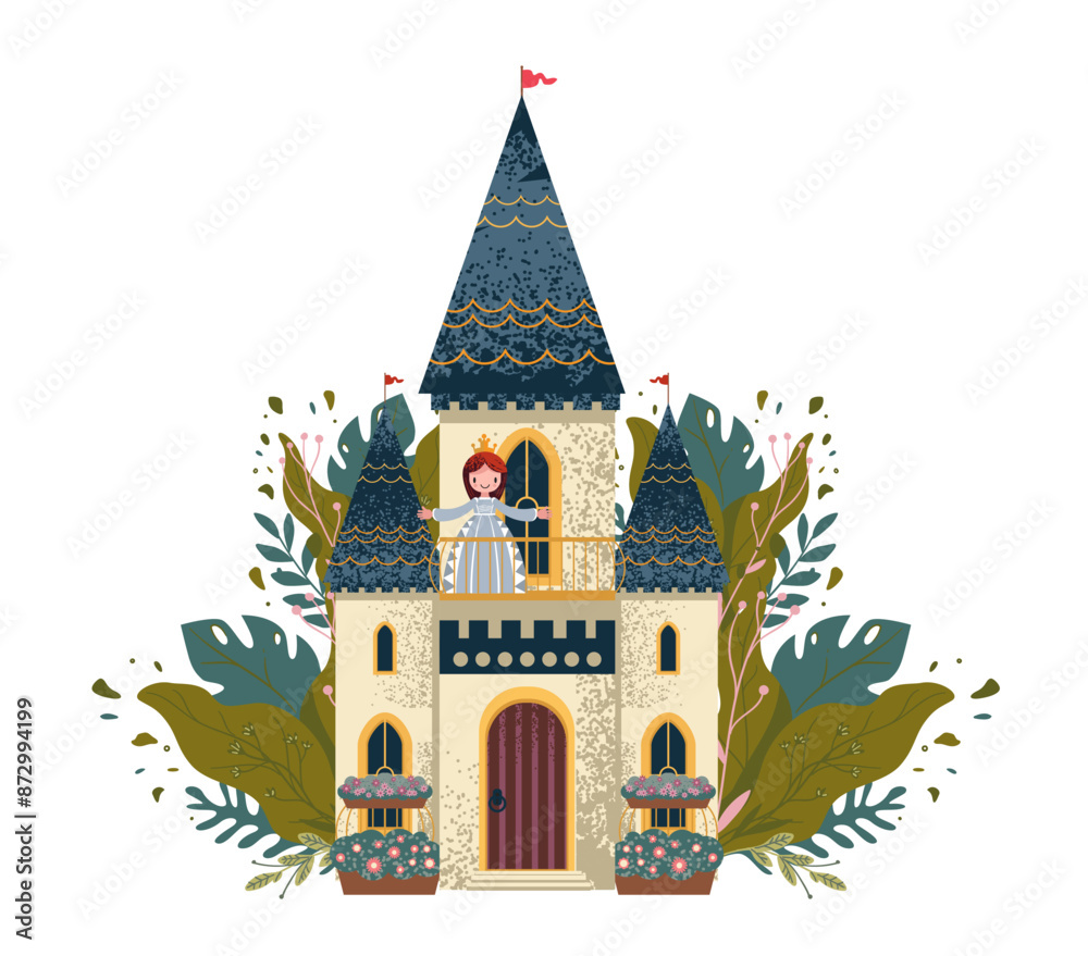 Princess In Enchanted Castle vector Princess In Enchanted Castle vector