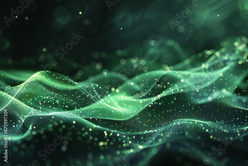 Abstract Green Wave Form