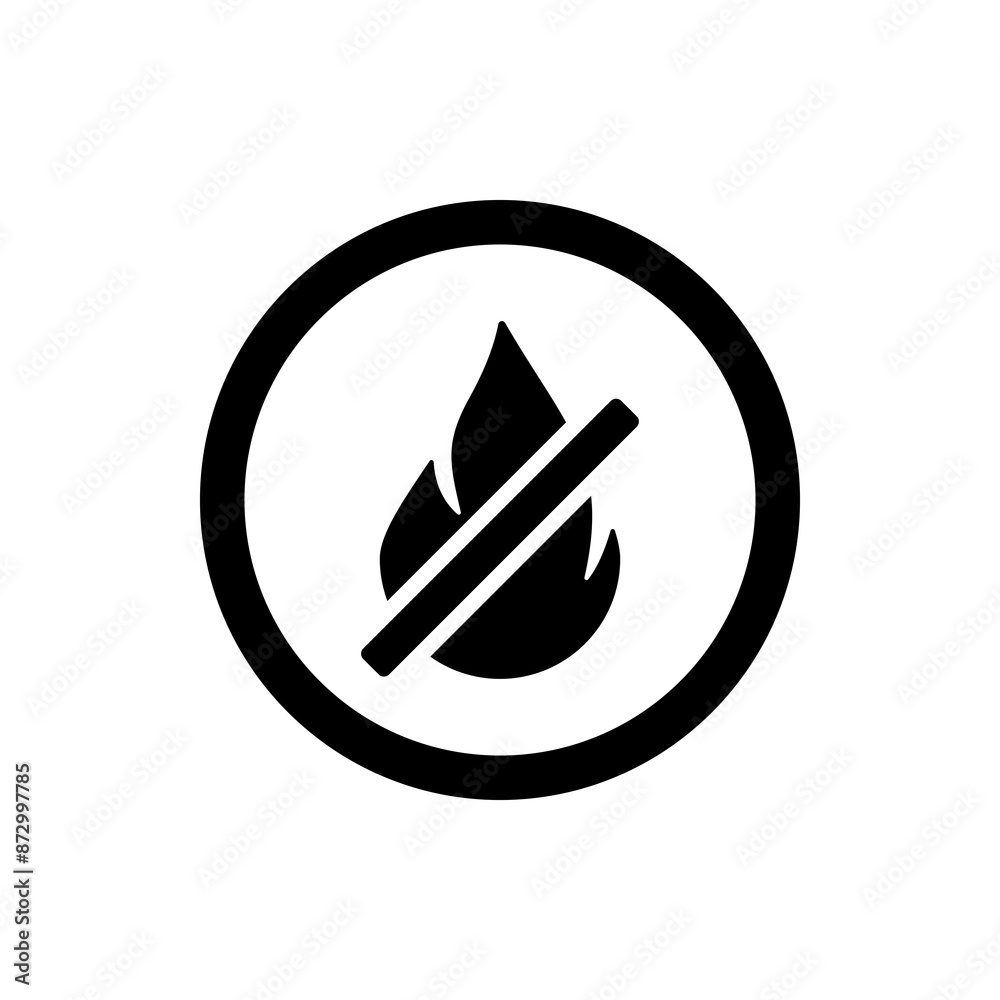No Fire icon, modern vector isolated on white background. No Fire icon, modern vector isolated on white background.