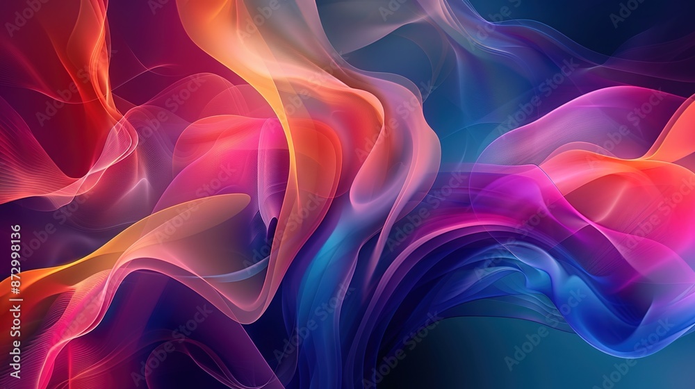 Obraz premium Harmony in Color: Smooth Gradient Transitions into Abstract Forms