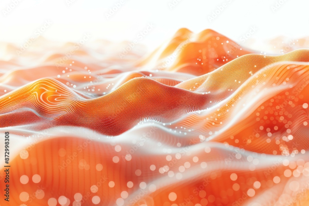 Abstract Orange Waves with Light Particles: abstract Abstract Orange Waves with Light Particles: abstract