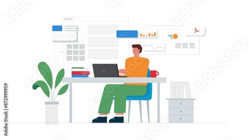 Office Live in 4K Animation and Employee Work Animation