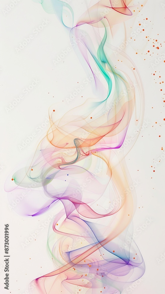 Fototapeta premium Colorful abstract smoke on white background