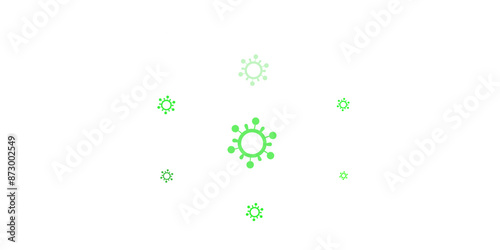 Light Green, Yellow vector backdrop with virus symbols.