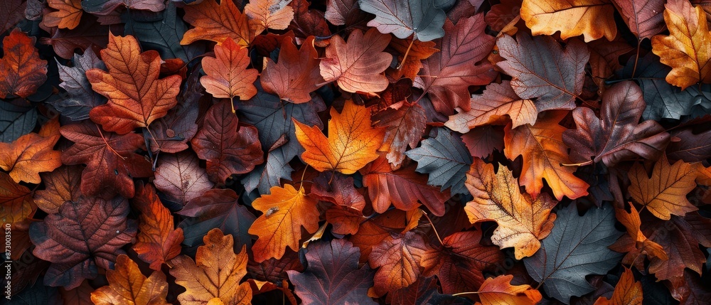 A close up of a pile of autumn leaves A close up of a pile of autumn leaves