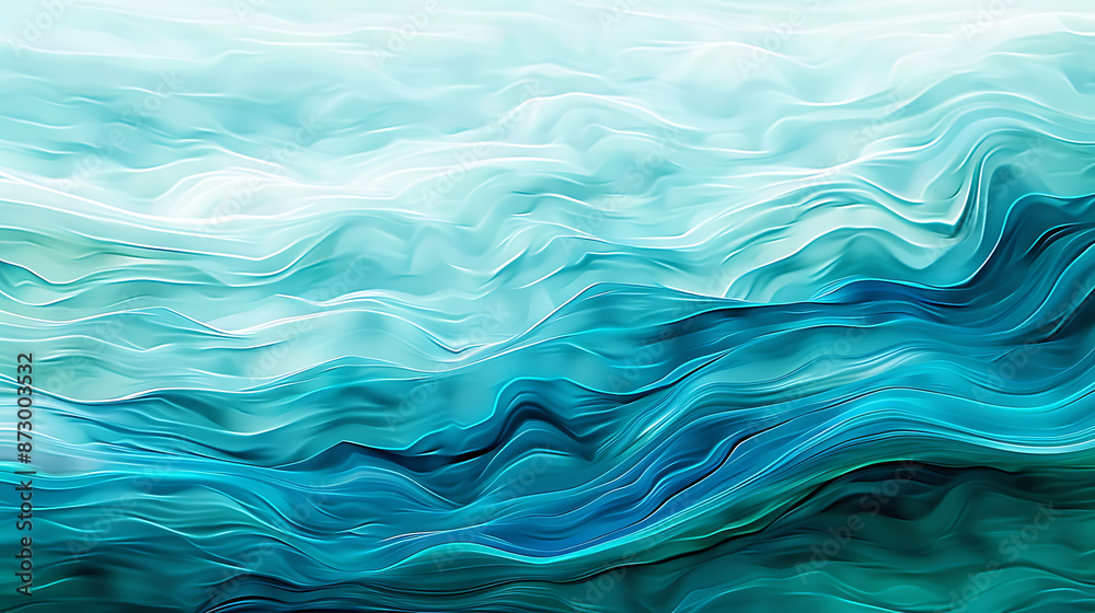 Oceanic Flow: Abstract Waves in Tranquil Blue Oceanic Flow: Abstract Waves in Tranquil Blue