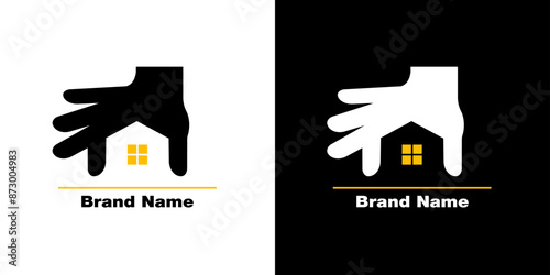 Abstract minimal real estate house logo design c in vector. Real estate construction business logo.