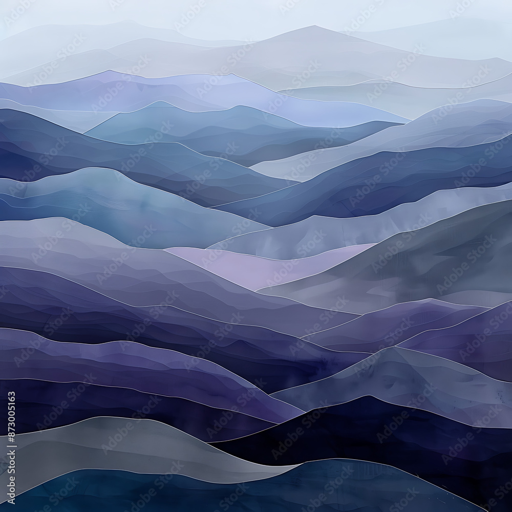 Obraz premium Misty Horizons: Abstract Mountain Landscape