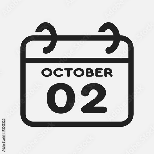 Icon page calendar day - 2 October