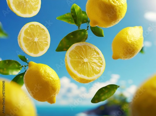 Lemons Falling From The Sky - Tropical Wallpaper