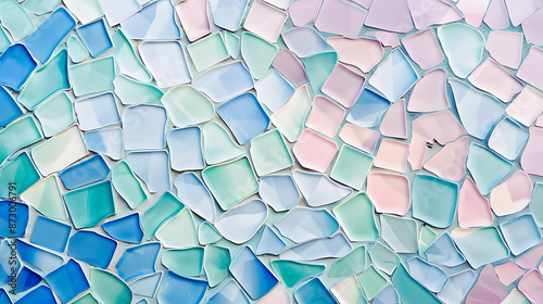 Pastel Mosaic: Abstract Geometric Tiles photo