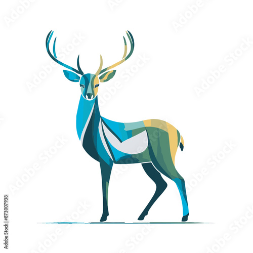 deer vector color illustration 