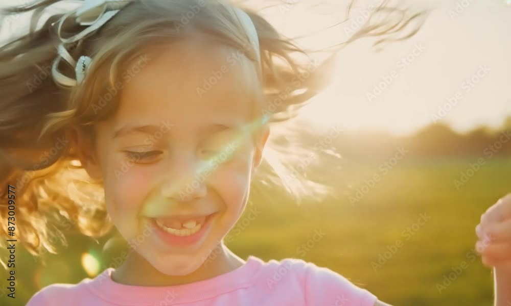 Blonde girl with cute curls, full of joy,. Her face radiates a smile. Blonde girl with cute curls, full of joy,. Her face radiates a smile.
