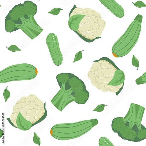 Green Vegetables Seamless Pattern vector