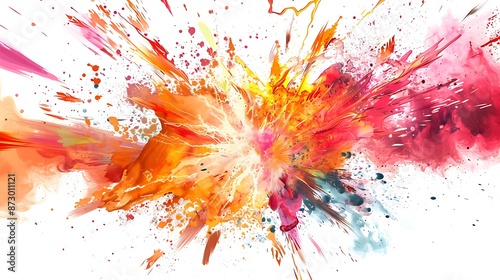 Abstract Colorful Ink Explosion