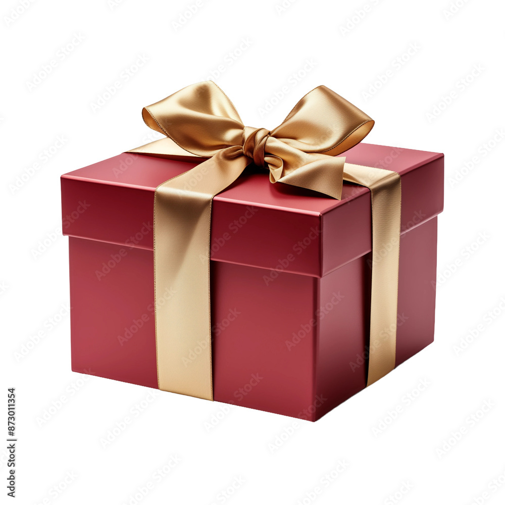 Red Gift Box with Golden Bow Red Gift Box with Golden Bow