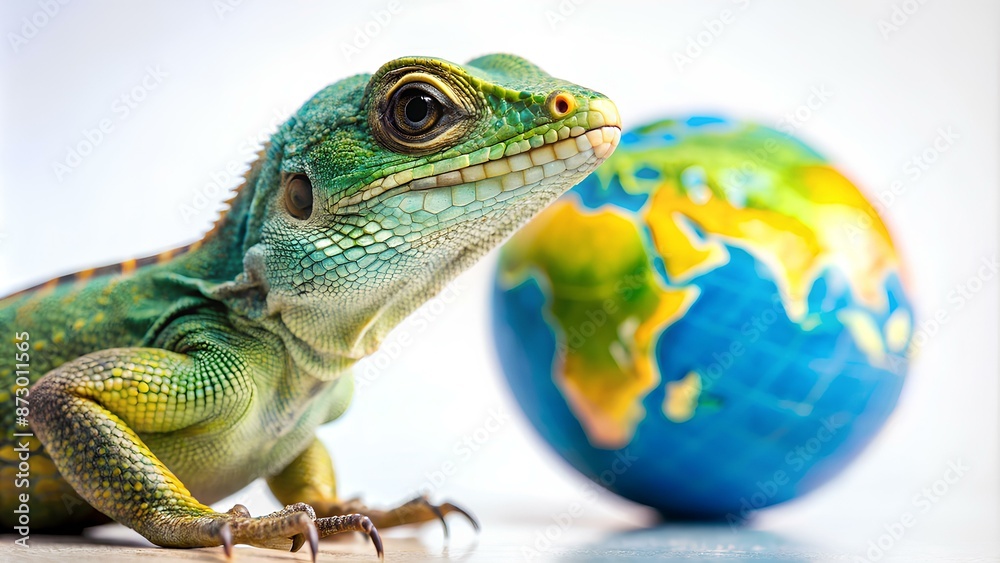 Fototapeta premium World Lizard Day. Copy Space