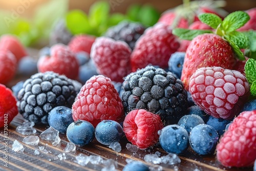 frozen fruits on the kitchen professional advertising food photography