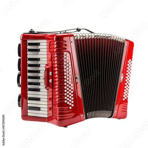 Red Accordion on a transparent background